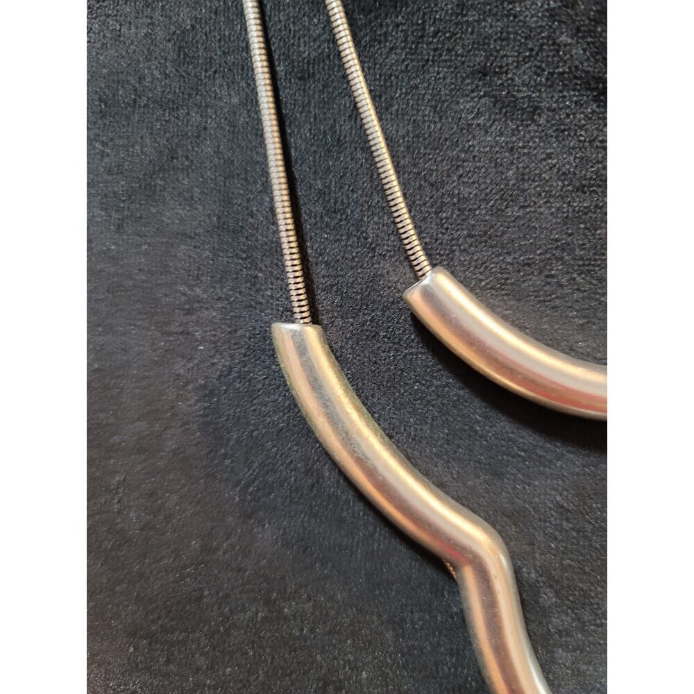 Women's Silver Tone Double Layer Statement Neckla… - image 5